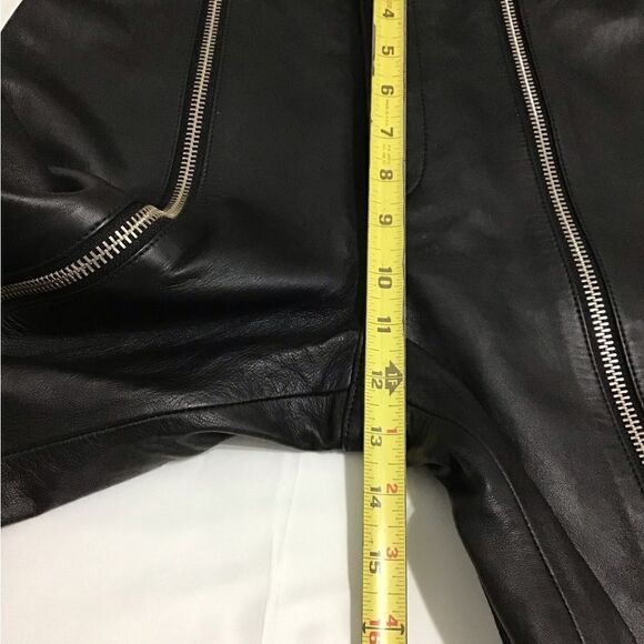 LPA Black Leather High Waist Straight Leg Front Zipper Leg Pants Size XS - Picture 15 of 16